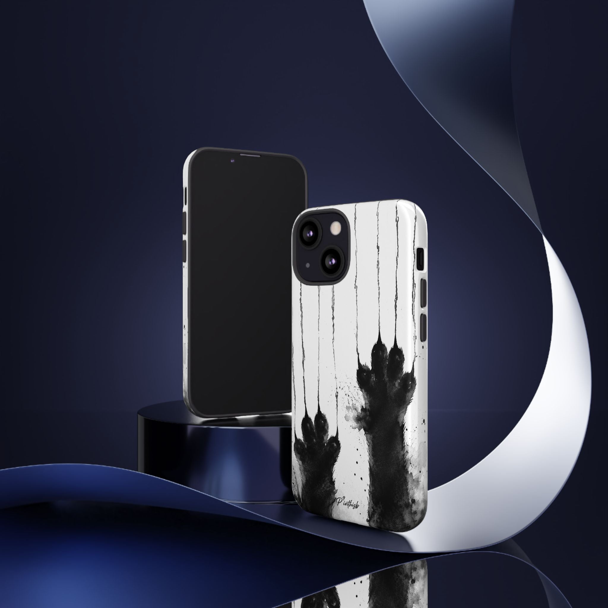 Black Ink Paw Print Tough Case