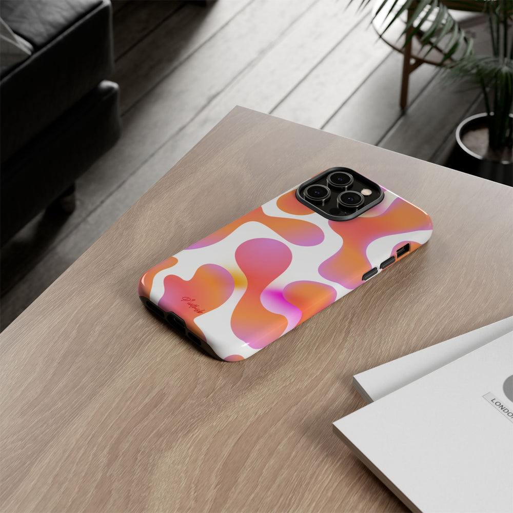 Abstract Orange Pink Camouflage Tough Phone Case