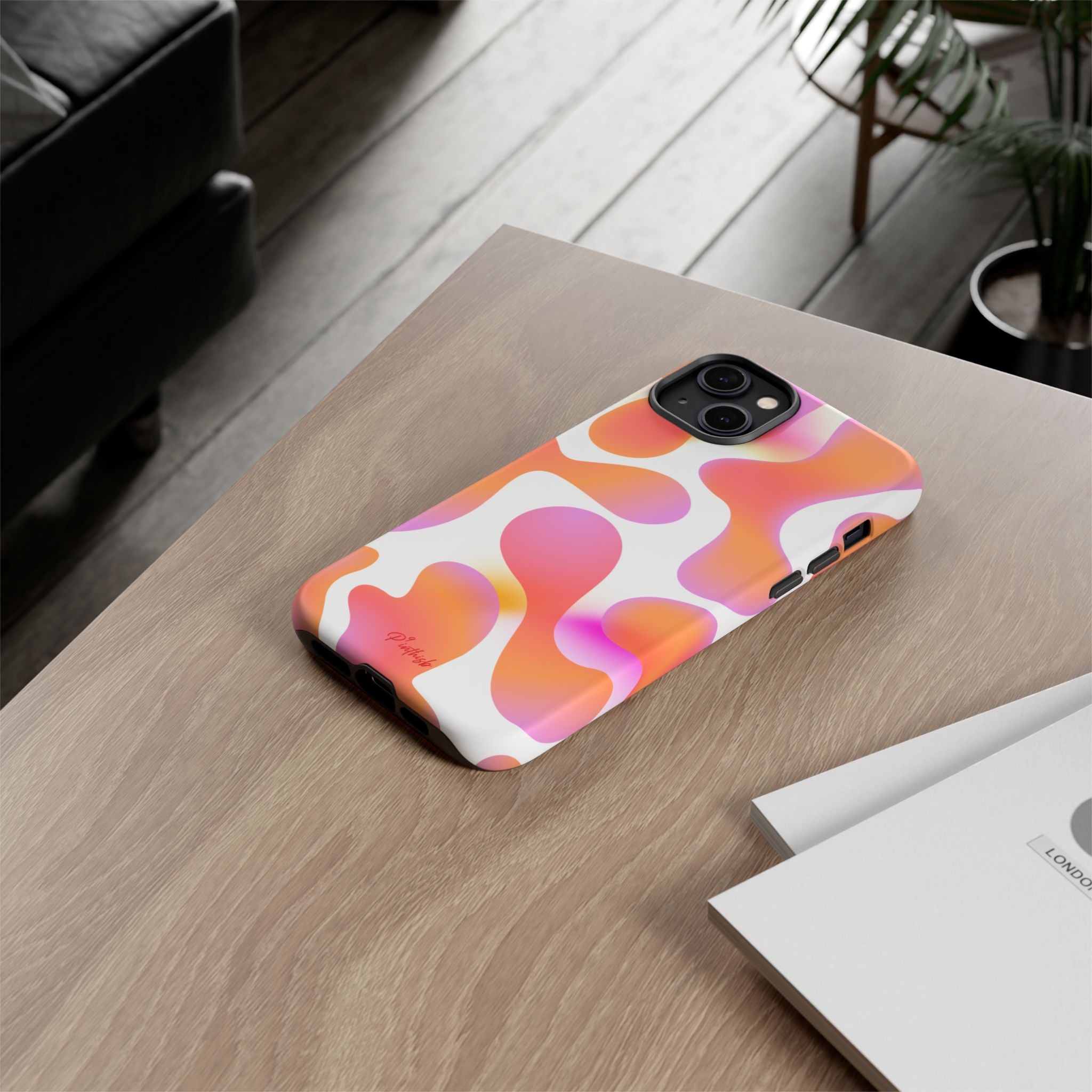 Abstract Orange Pink Camouflage Tough Phone Case