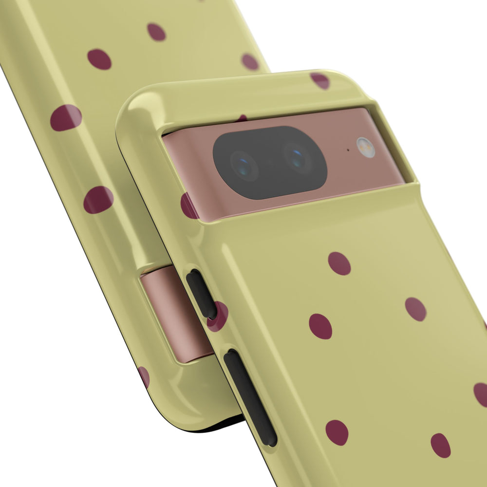 Yellow & Burgundy Polka Dot Tough Phone Case