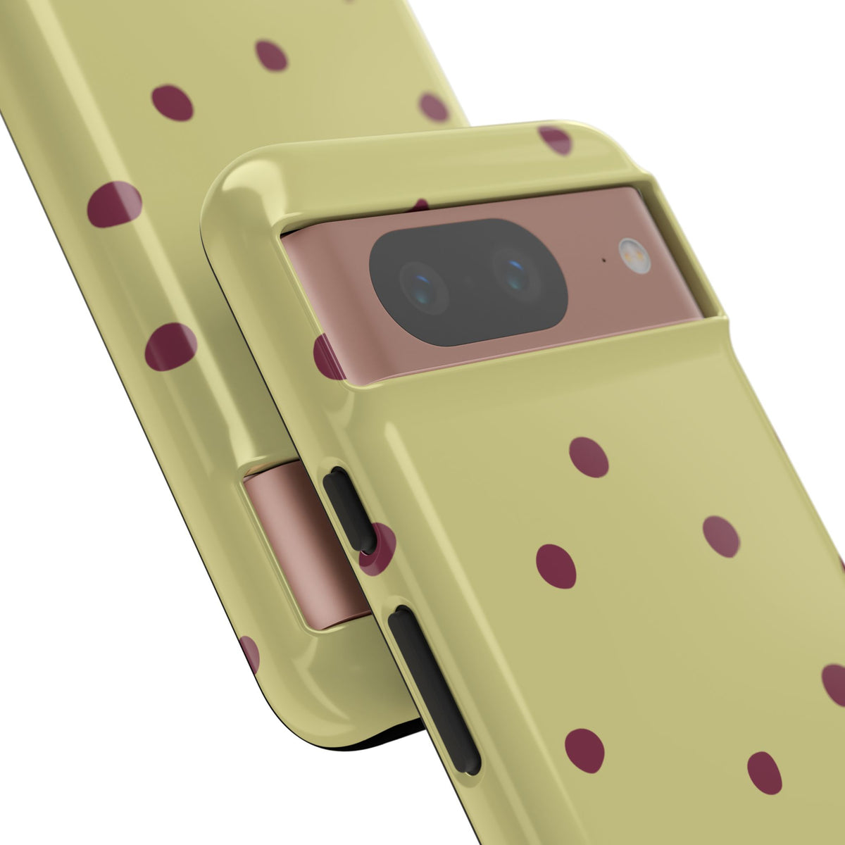 Yellow & Burgundy Polka Dot Tough Phone Case