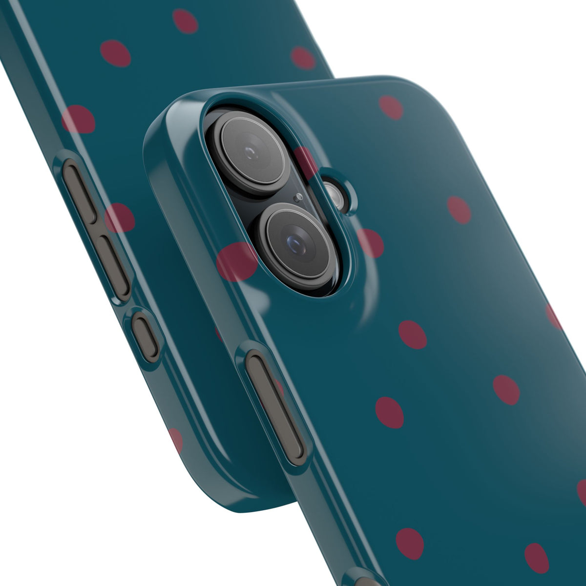 Teal & Burgundy Polka Dot Snap Phone Case