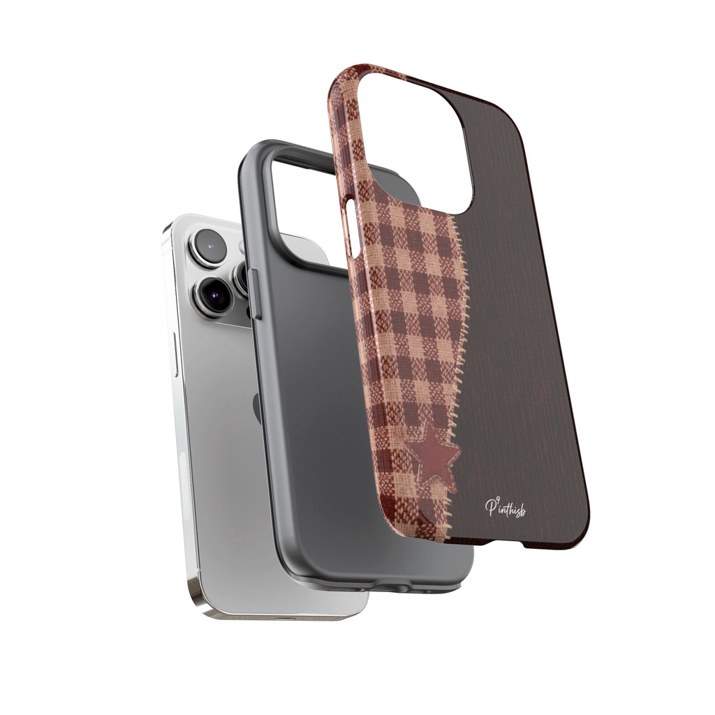 Rustic Plaid Stars Phone Case