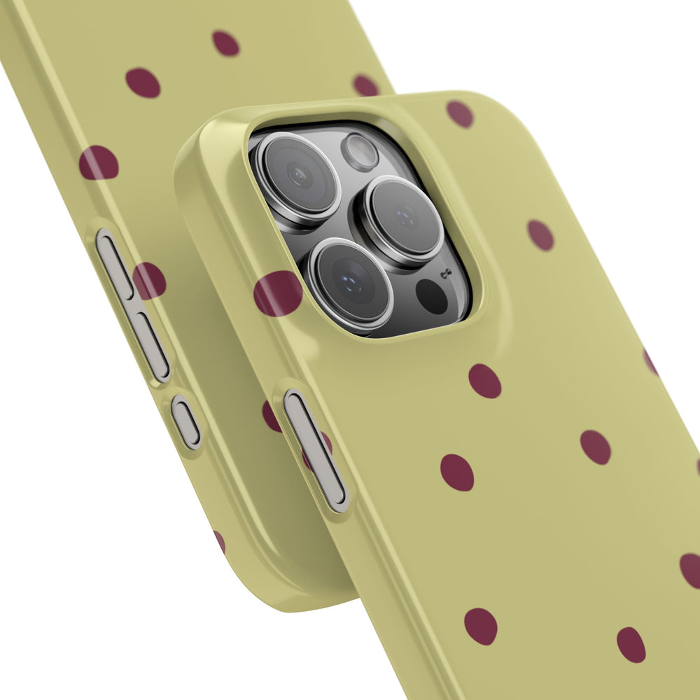 Yellow & Burgundy Polka Dot Snap Phone Case