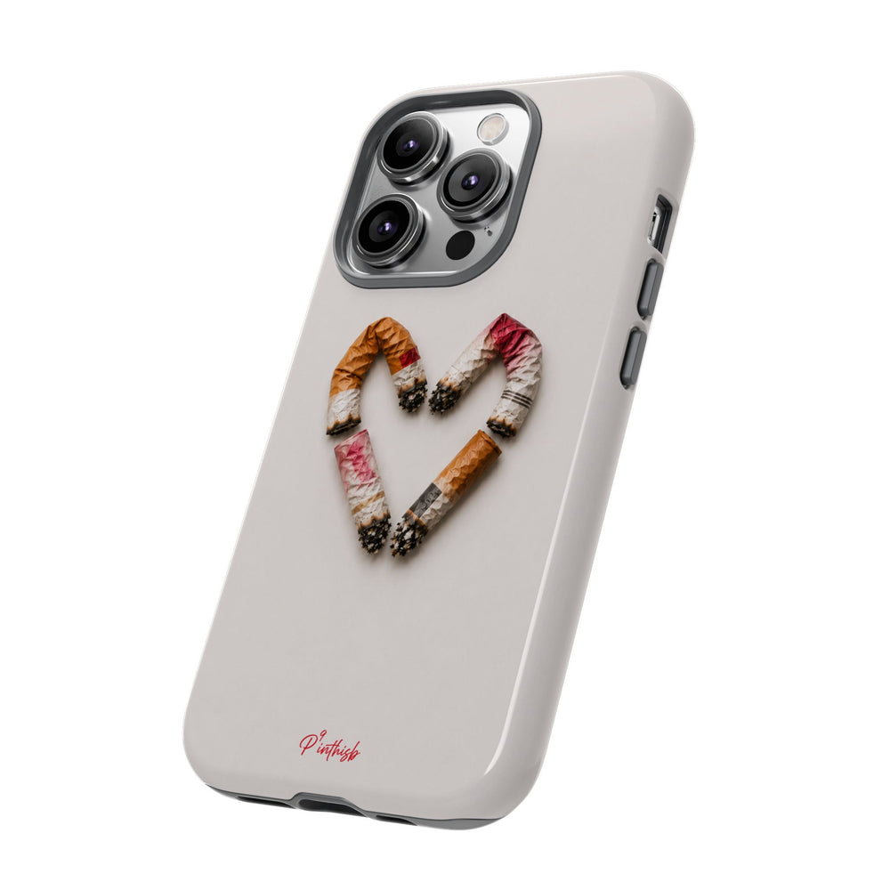 Cigarette Butts Heart Tough Case