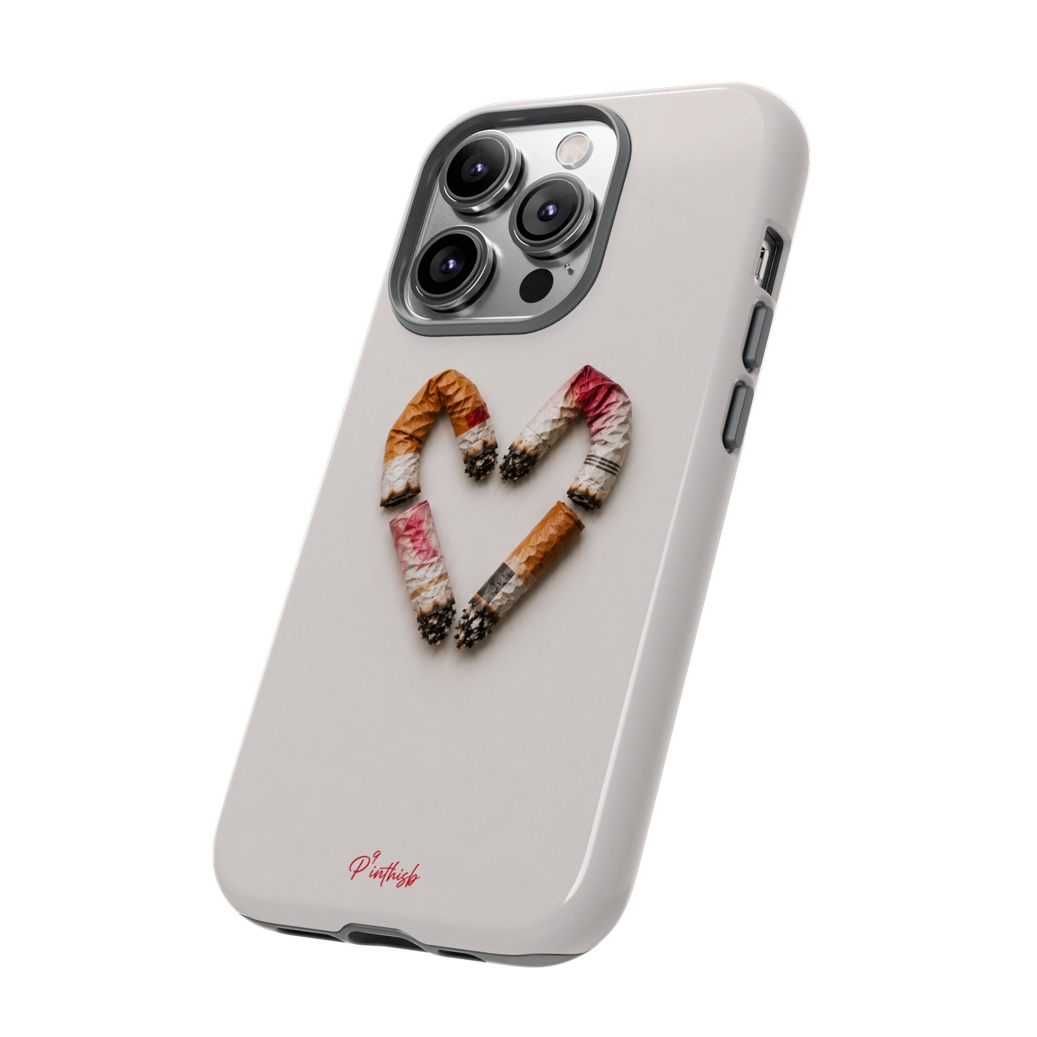 Cigarette Butts Heart Tough Case