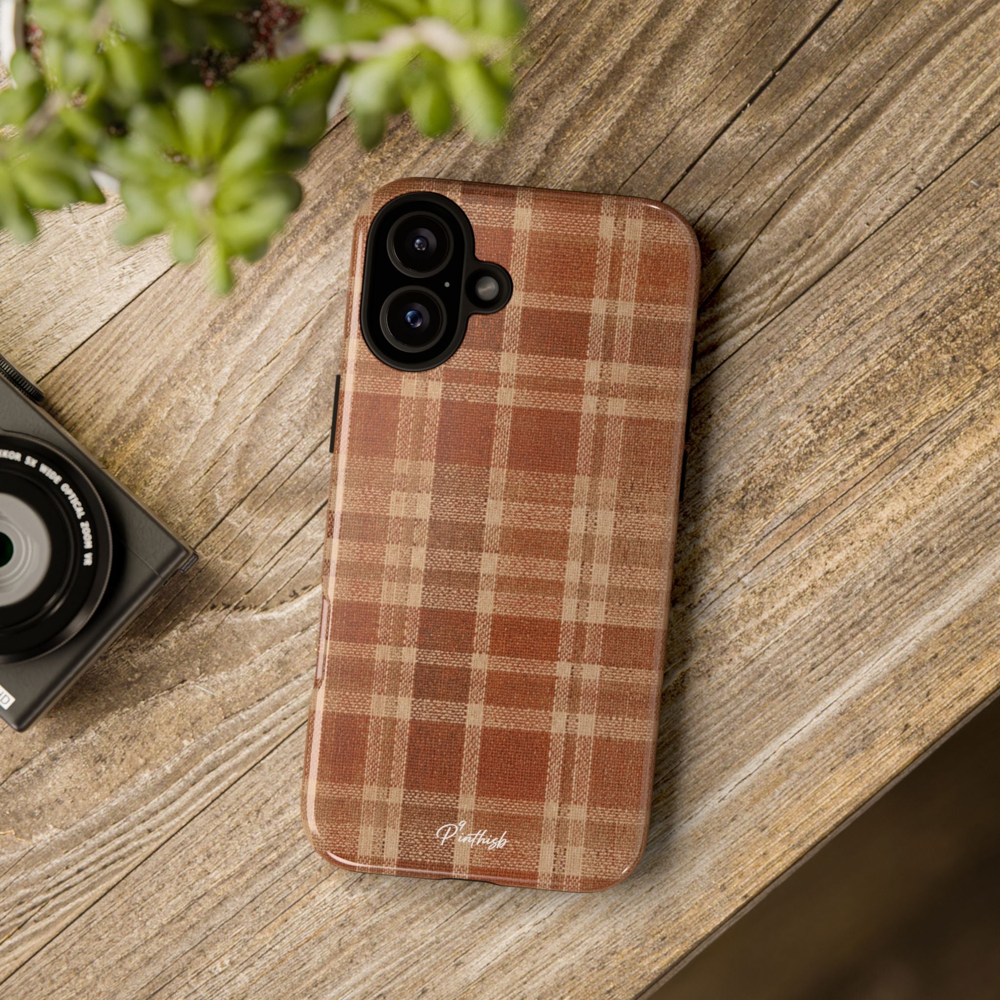 Rustic Brown Cozy Plaid Tough Case