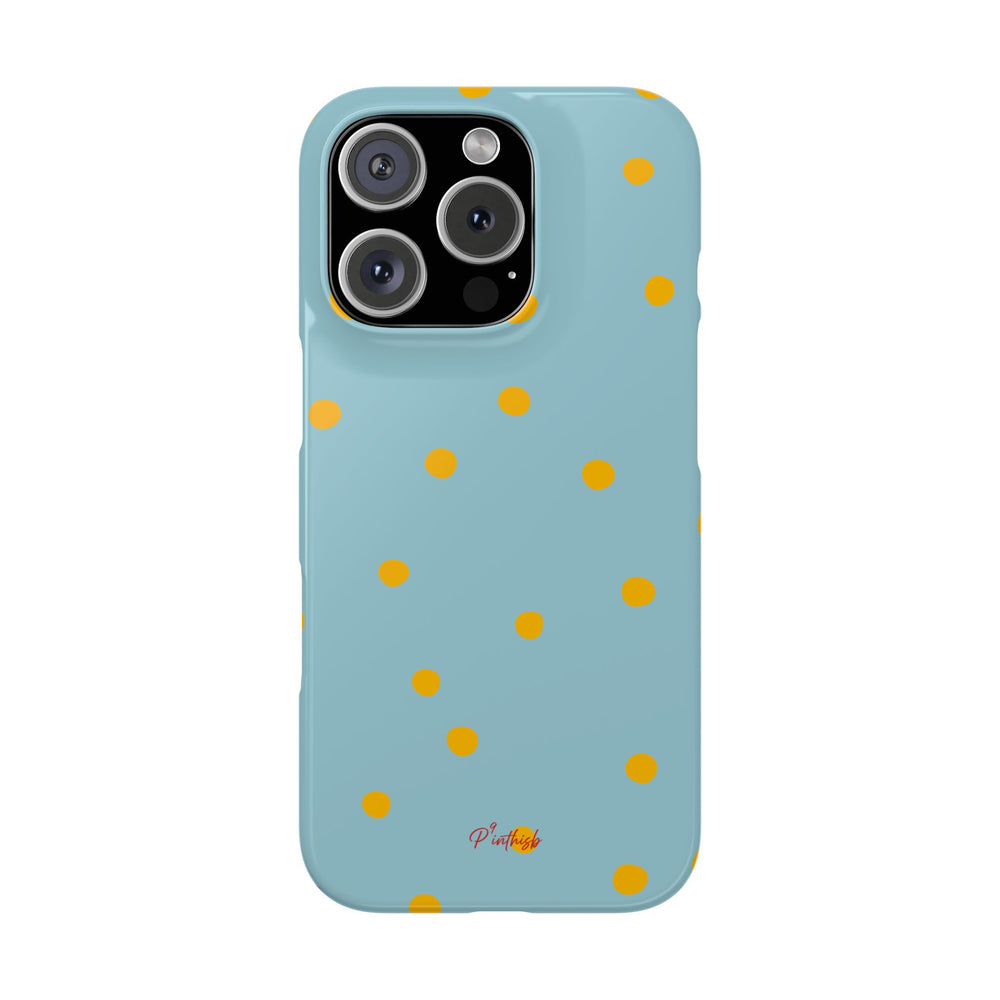 Blue & Yellow Polka Dot Snap Phone Case