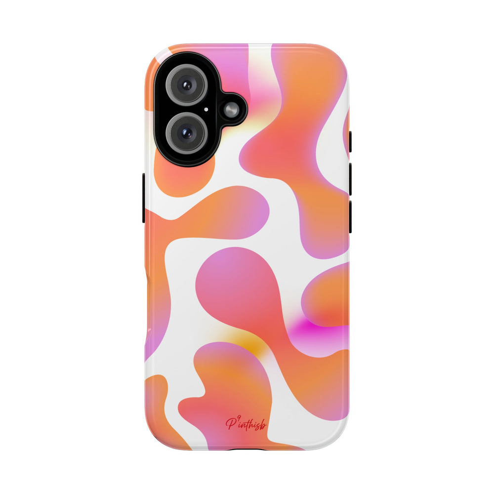 Abstract Orange Pink Camouflage Tough Phone Case