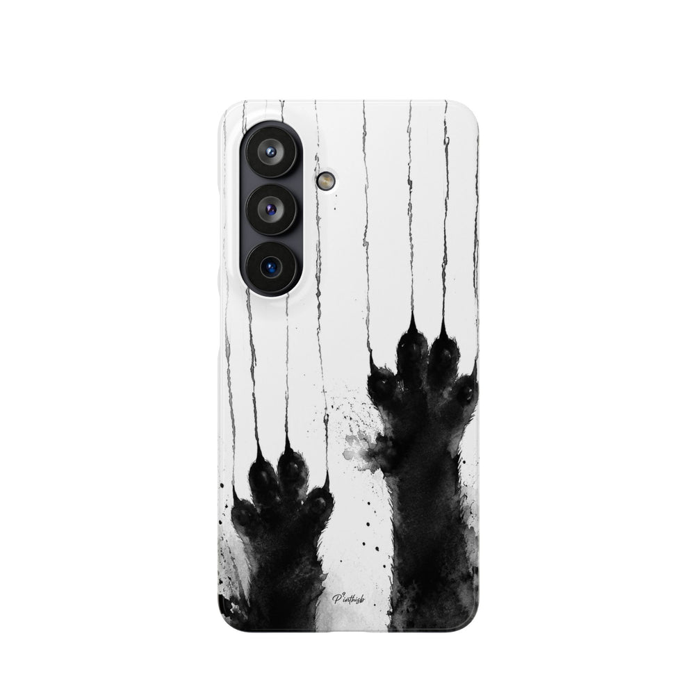 Black Ink Paw Print Snap Case