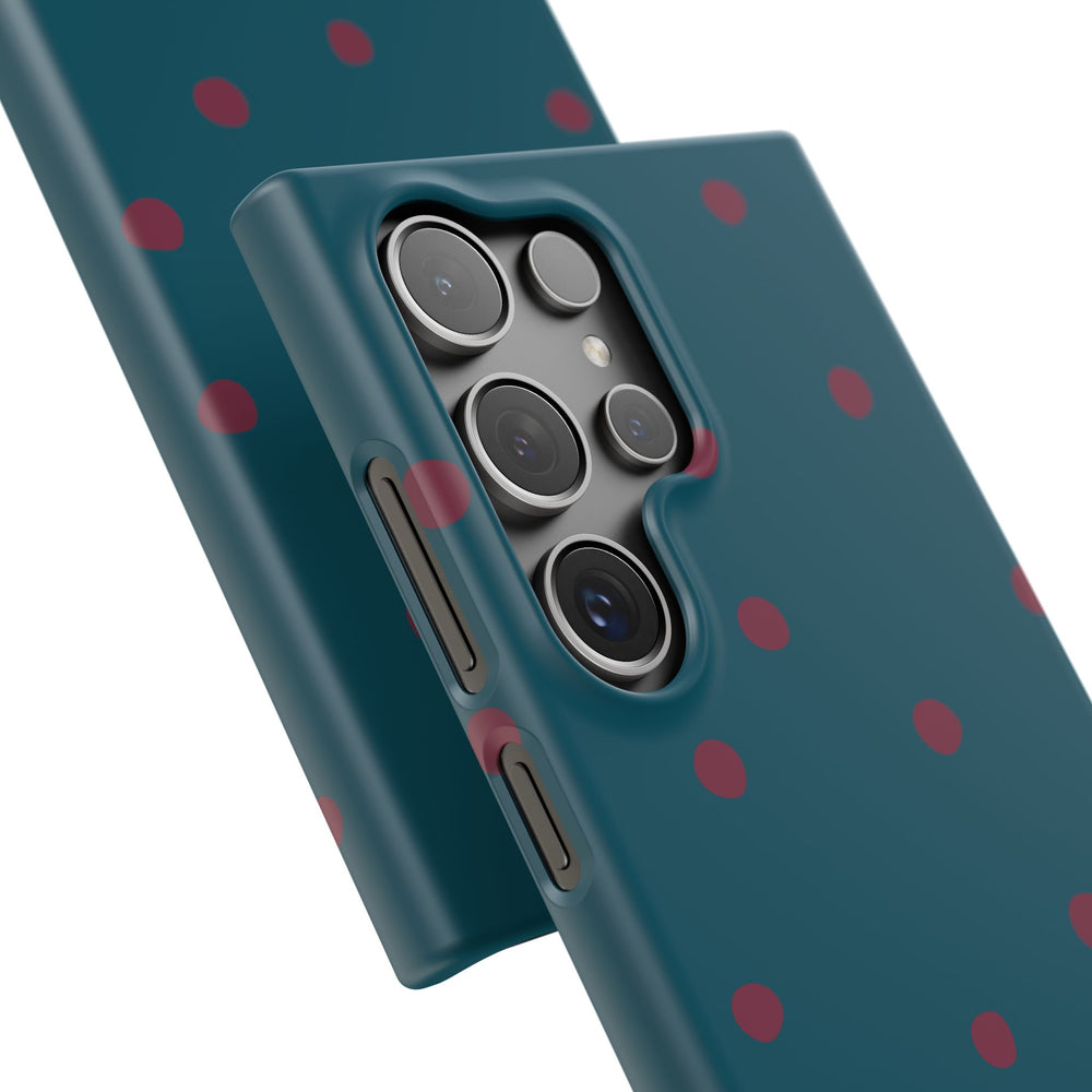 Teal & Burgundy Polka Dot Snap Phone Case
