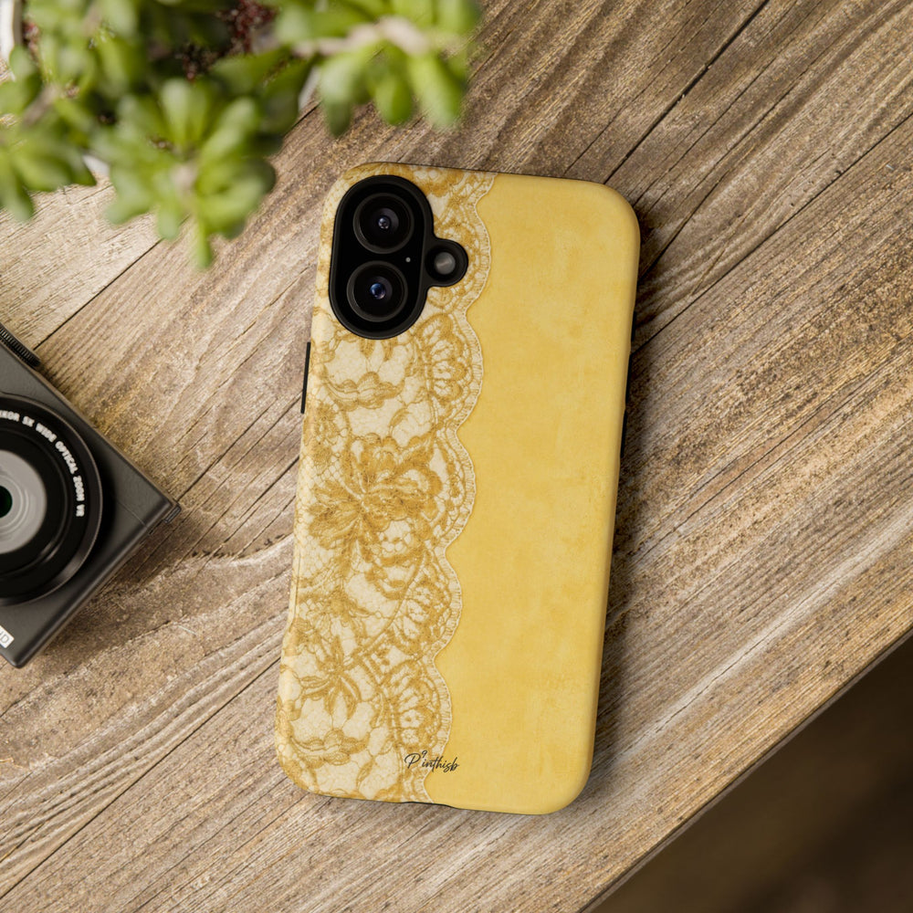 Yellow Vintage Lace Tough Case