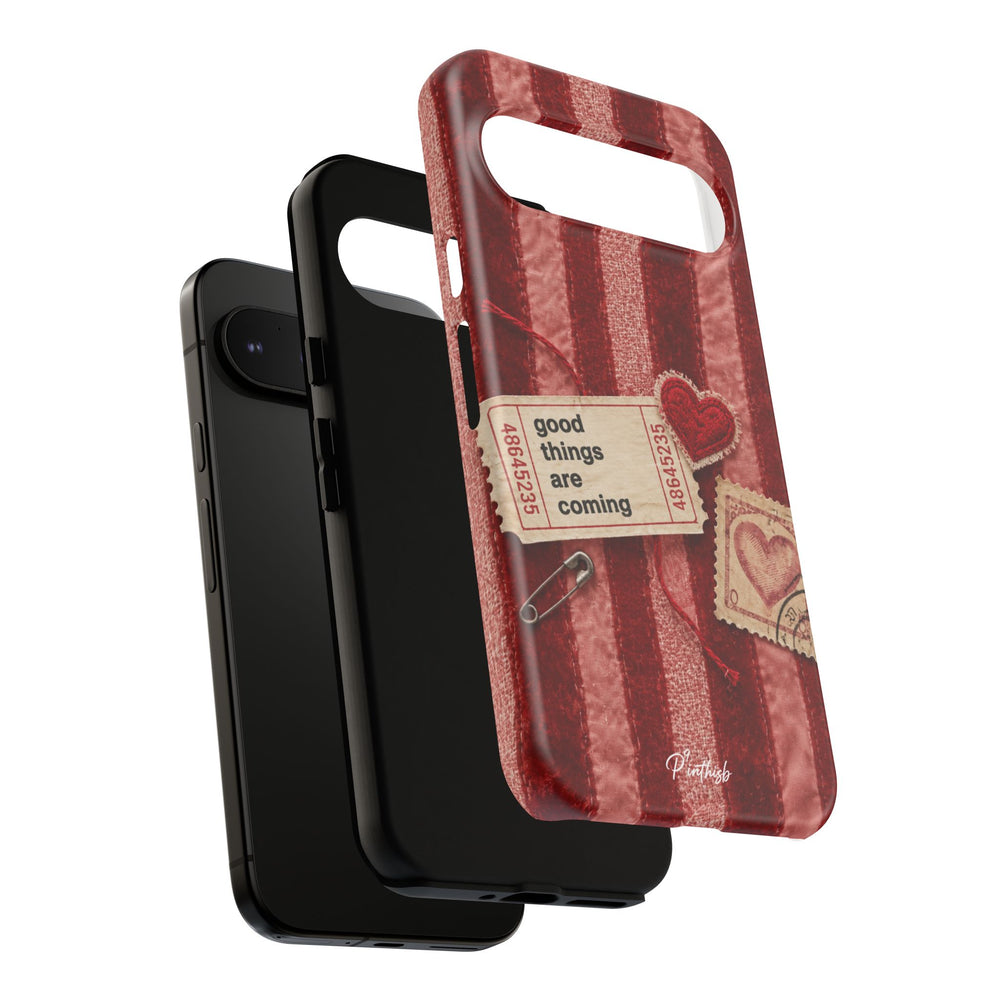 “Good Things Are Coming” Red Phone Case