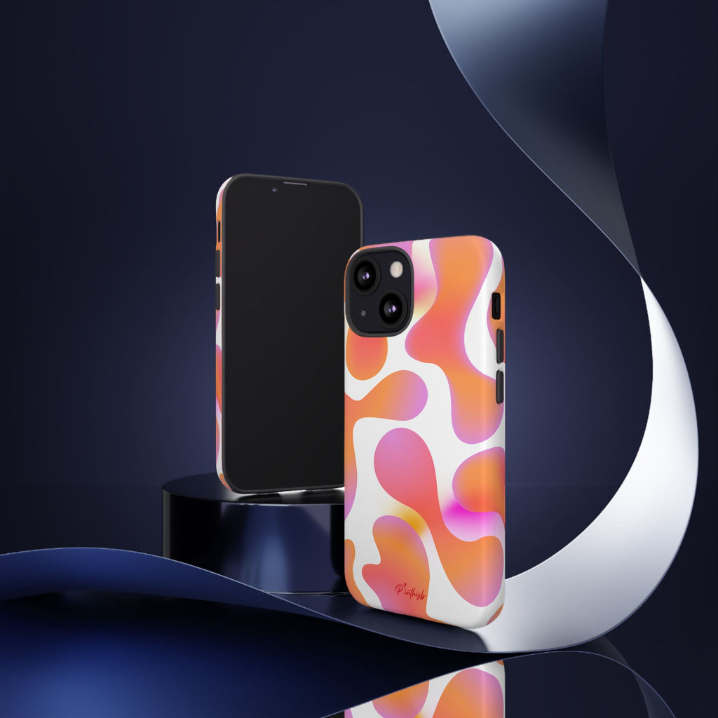 Abstract Orange Pink Camouflage Tough Phone Case