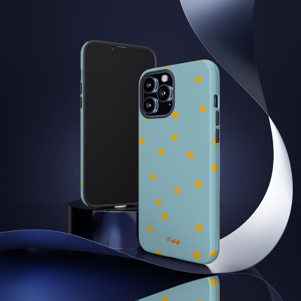 Blue & Yellow Polka Dot Tough Phone Case