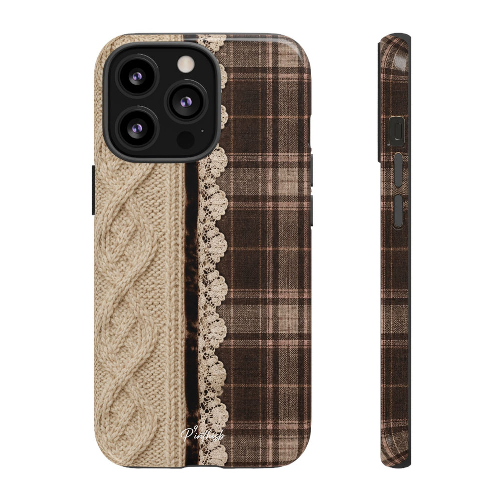 Cozy Plaid Knit Tough Phone Case