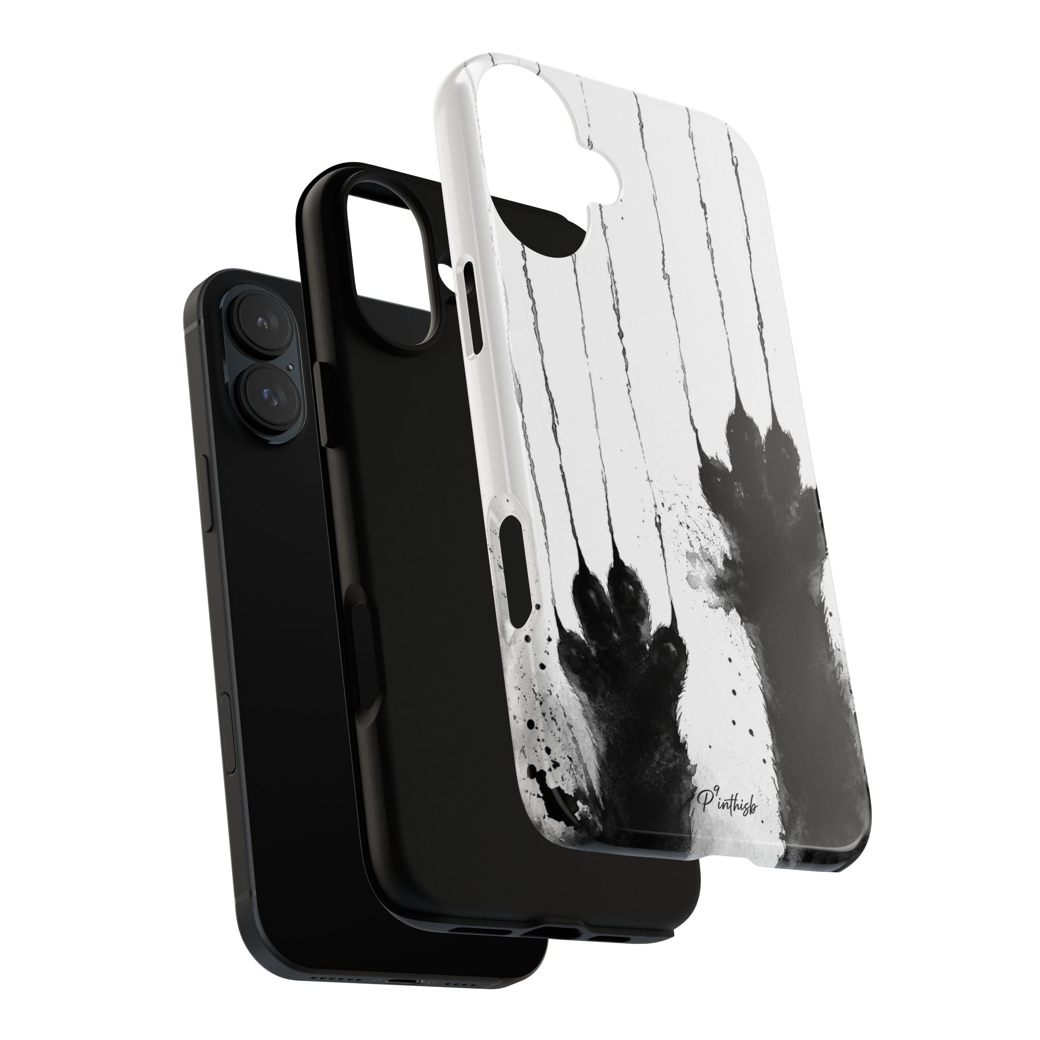 Black Ink Paw Print Tough Case