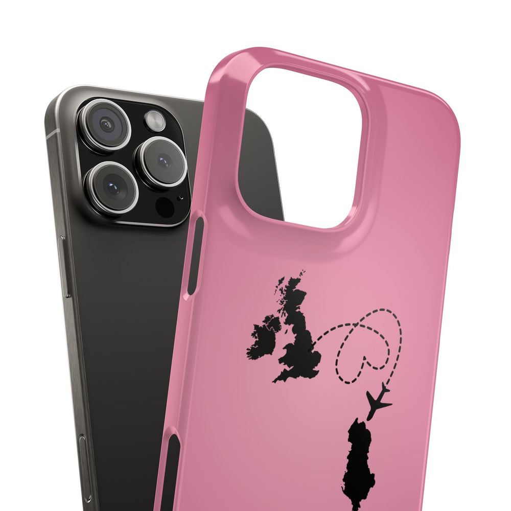 UK to Albania Pink Snap Phone Case