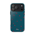 Teal & Burgundy Polka Dot Tough Phone Case