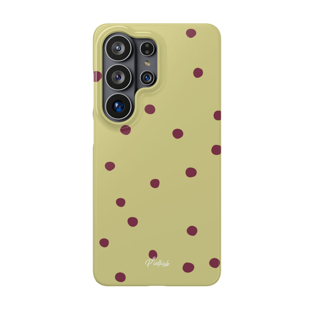 Yellow & Burgundy Polka Dot Snap Phone Case