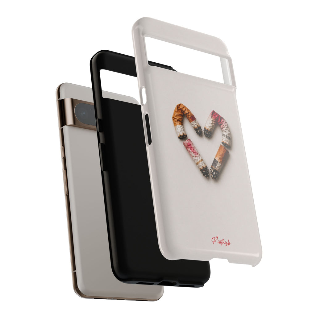 Cigarette Butts Heart Tough Case