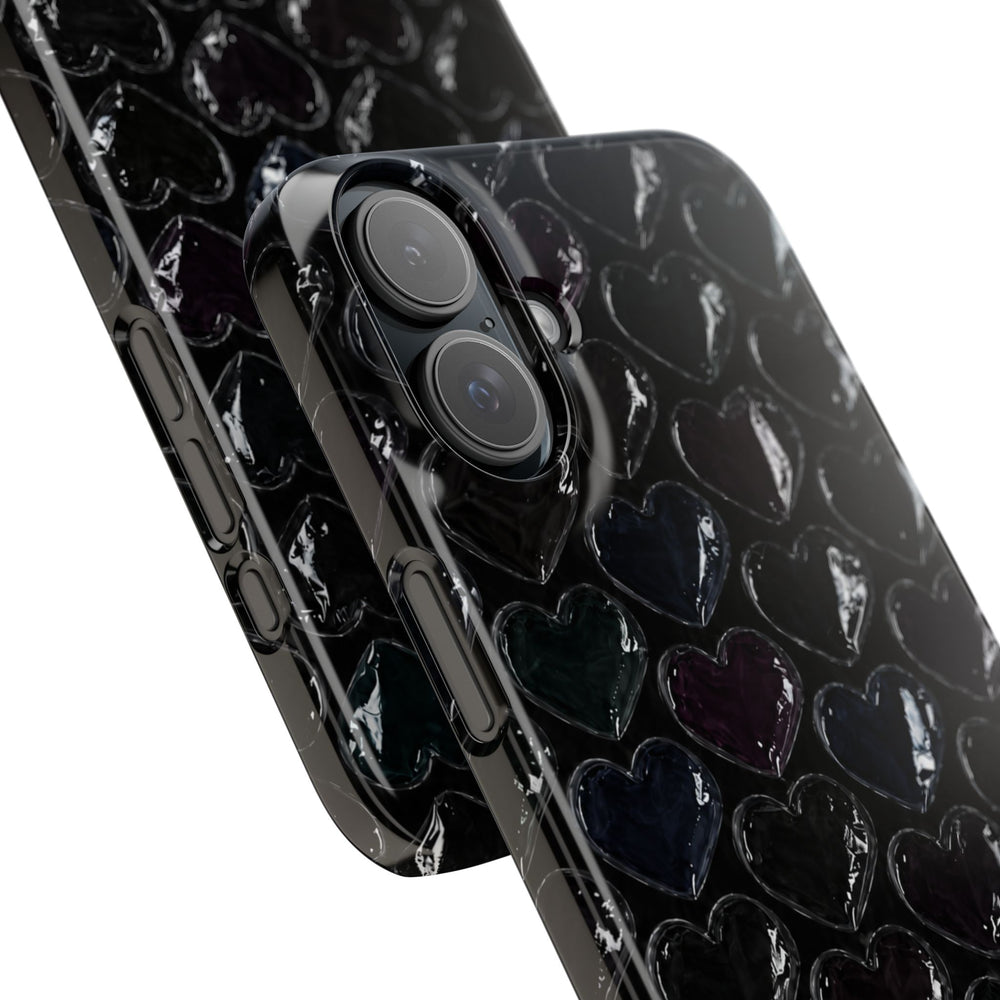 Black Pop Hearts Snap Case