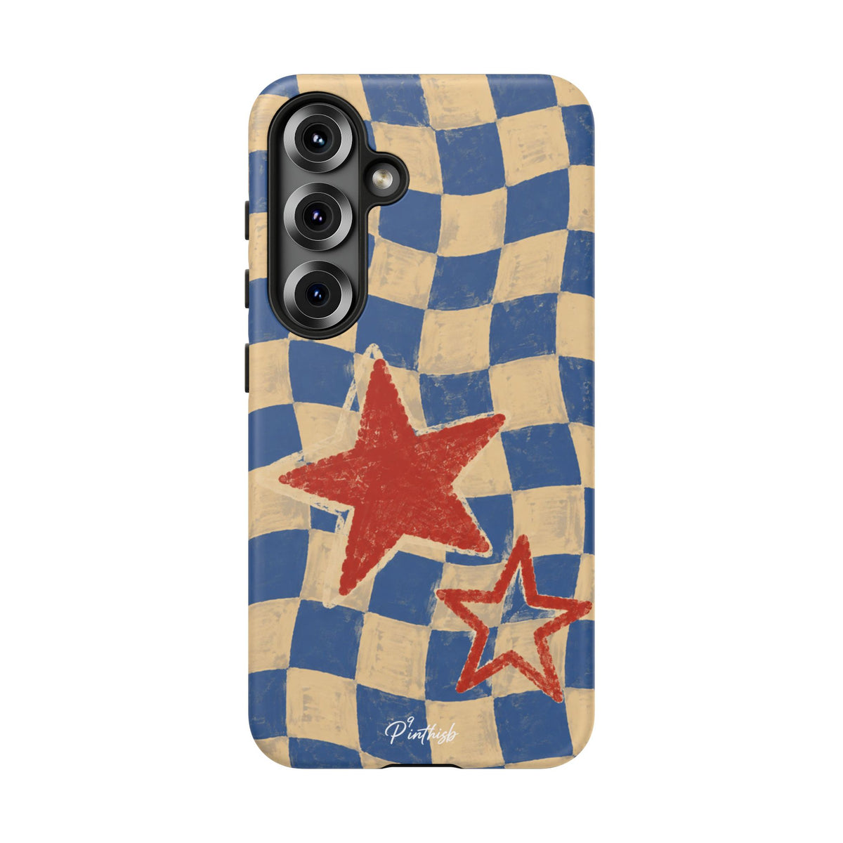 Blue & Cream Retro Star Phone Case