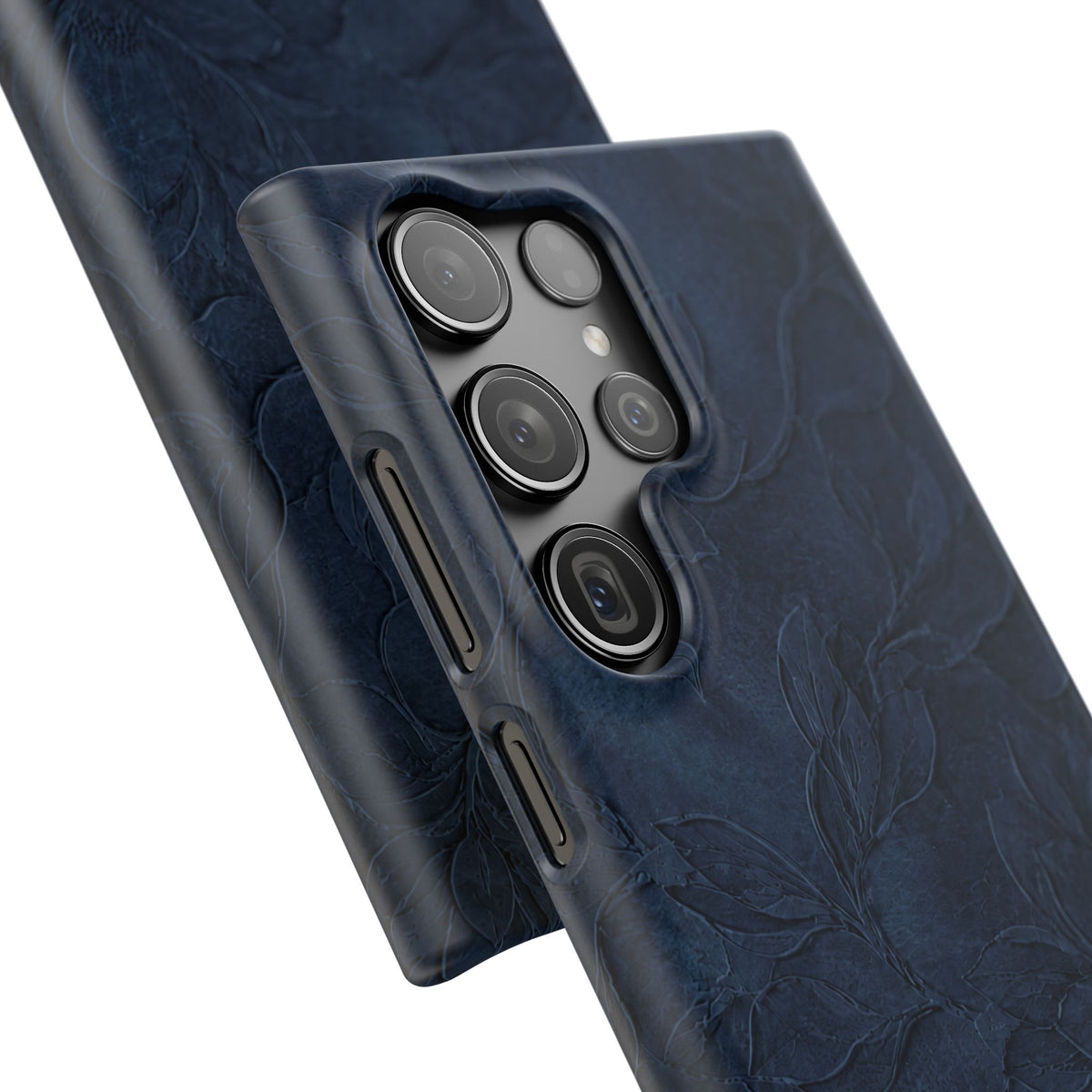 Navy Floral Textured Snap Case