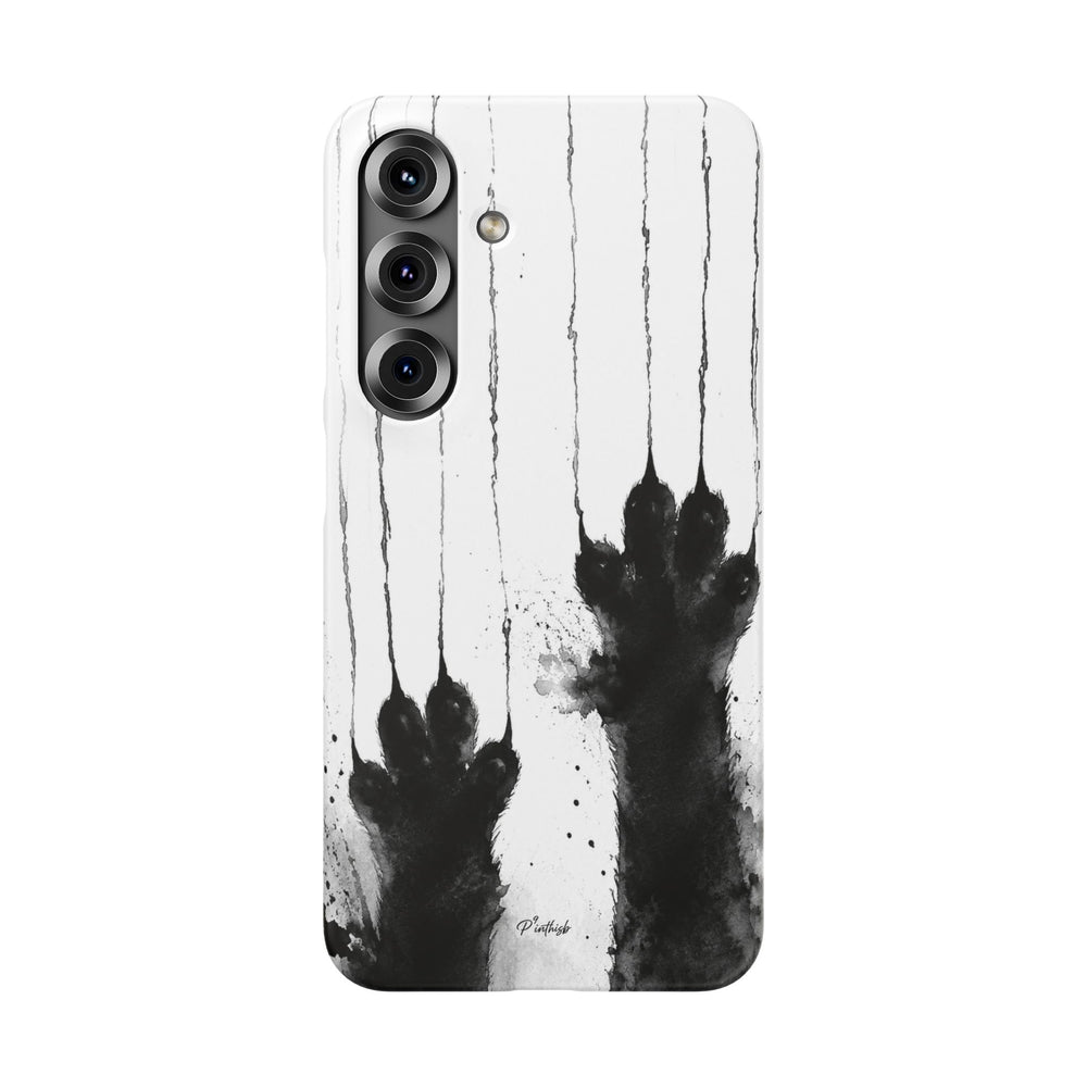Black Ink Paw Print Snap Case