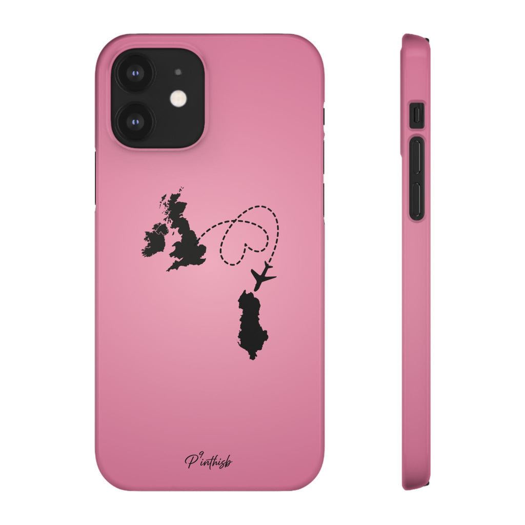 UK to Albania Pink Snap Phone Case