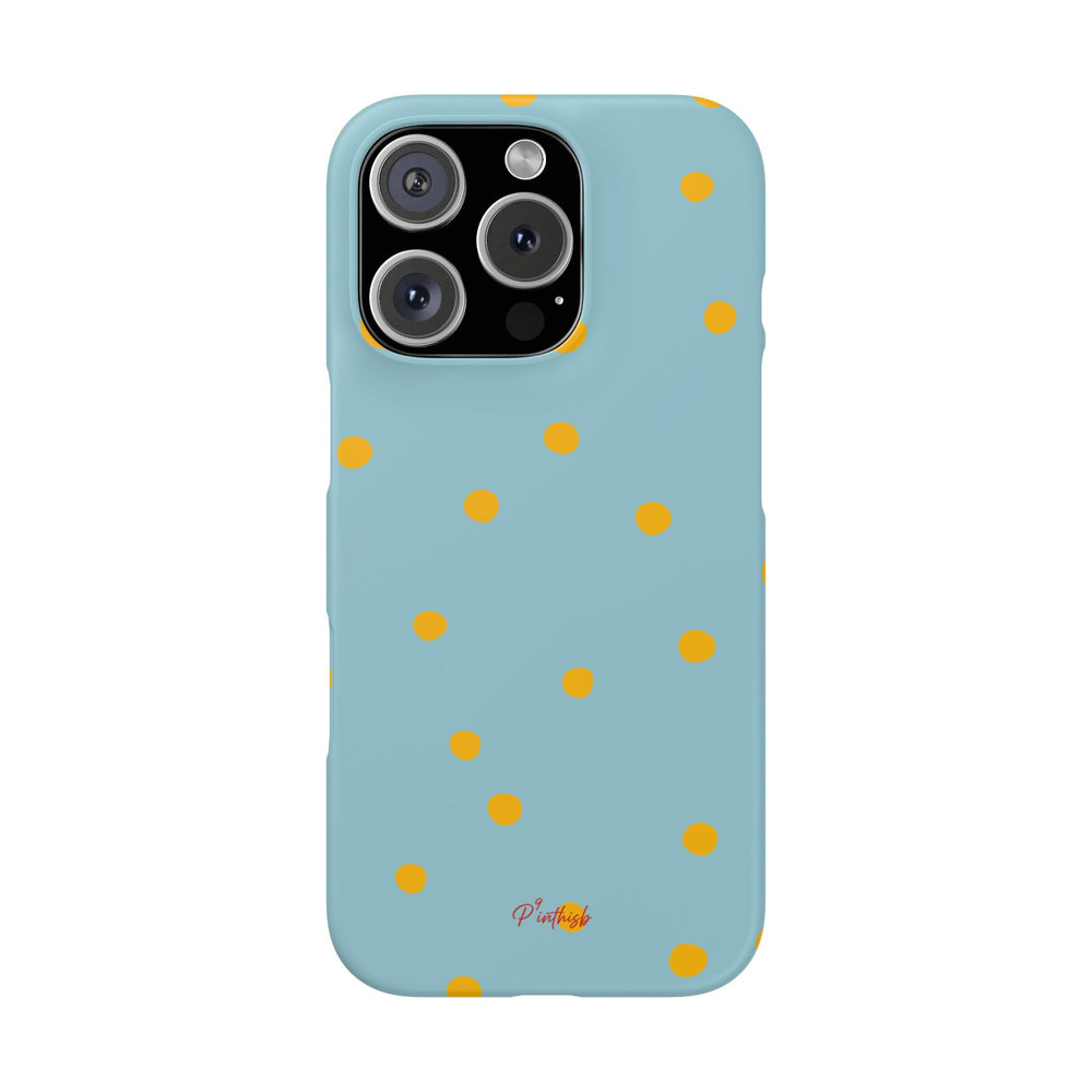 Blue & Yellow Polka Dot Snap Phone Case