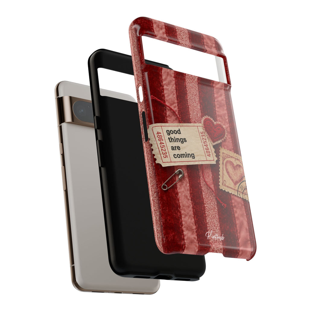 “Good Things Are Coming” Red Phone Case