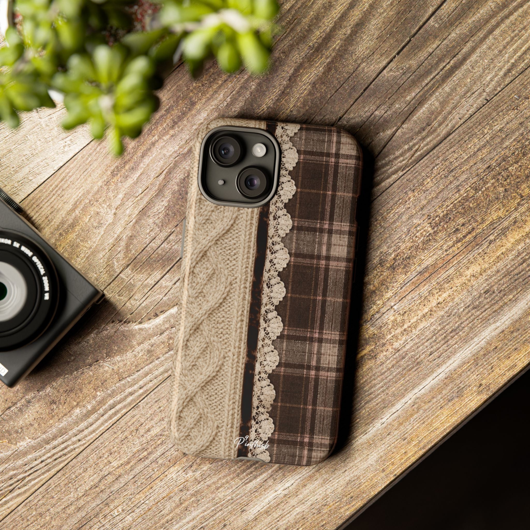 Cozy Plaid Knit Tough Phone Case