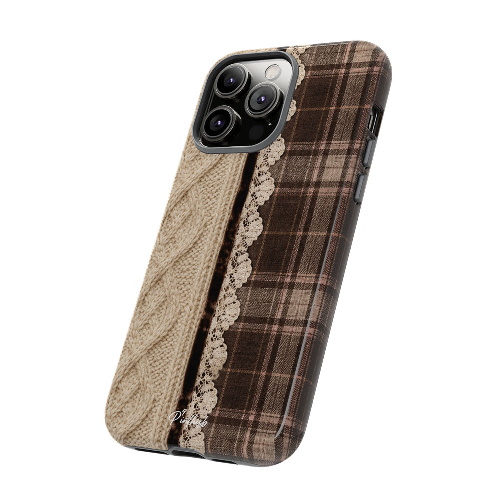 Cozy Plaid Knit Tough Phone Case