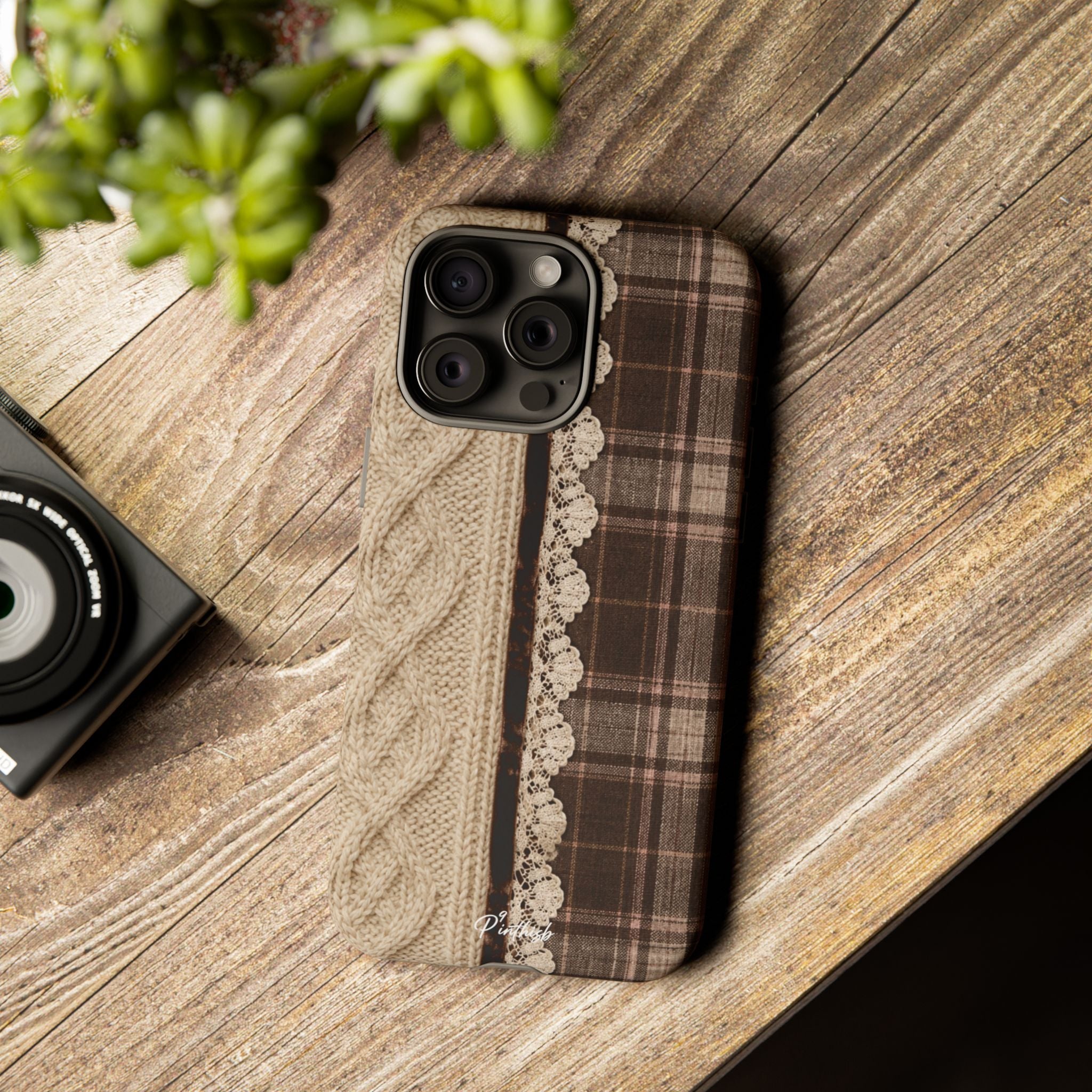 Cozy Plaid Knit Tough Phone Case