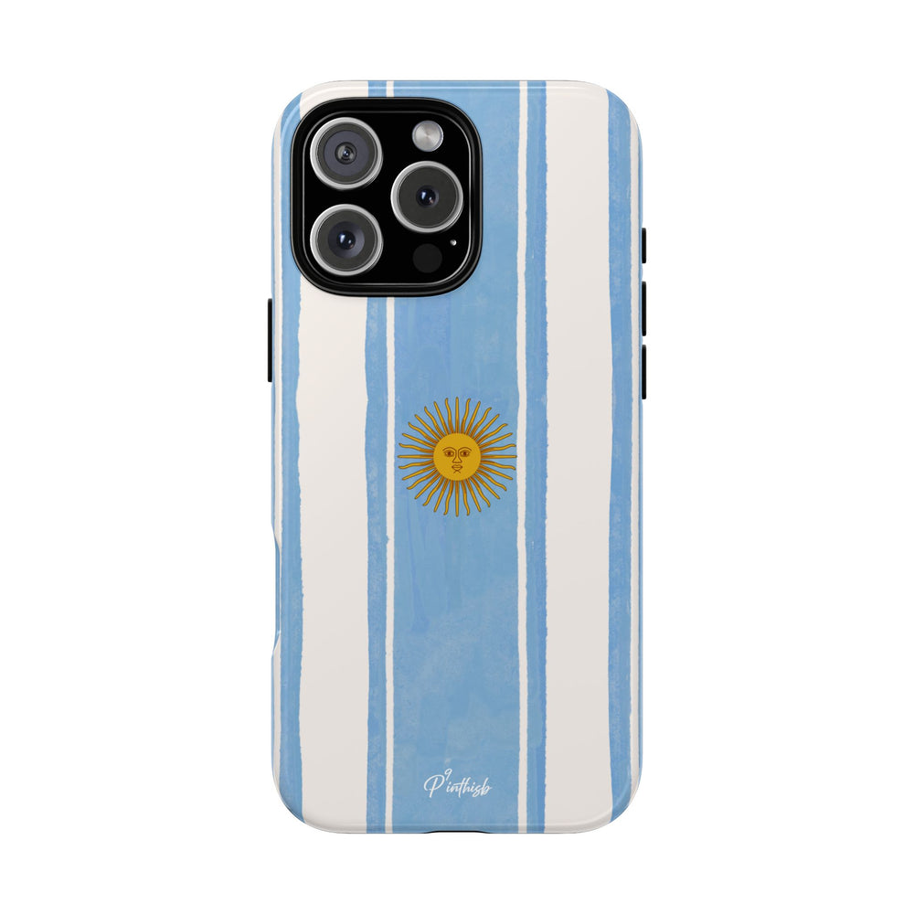 Argentina Flag Tough Phone Case – Blue White Striped Sun Protector