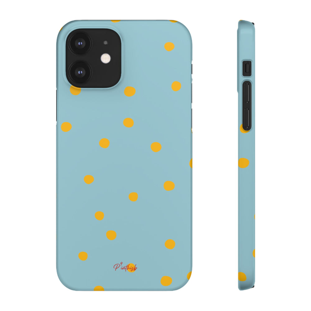 Blue & Yellow Polka Dot Snap Phone Case