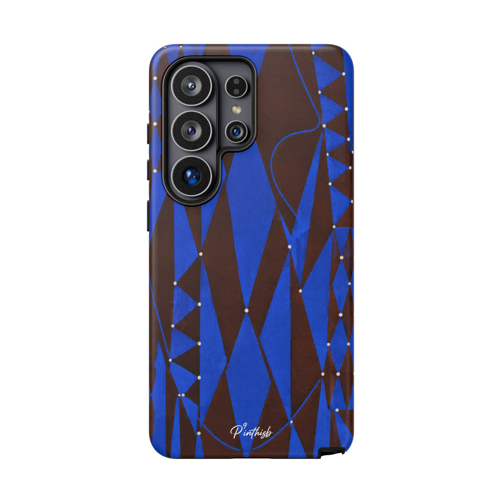 Geometric Blue Diamond Tough Phone Case