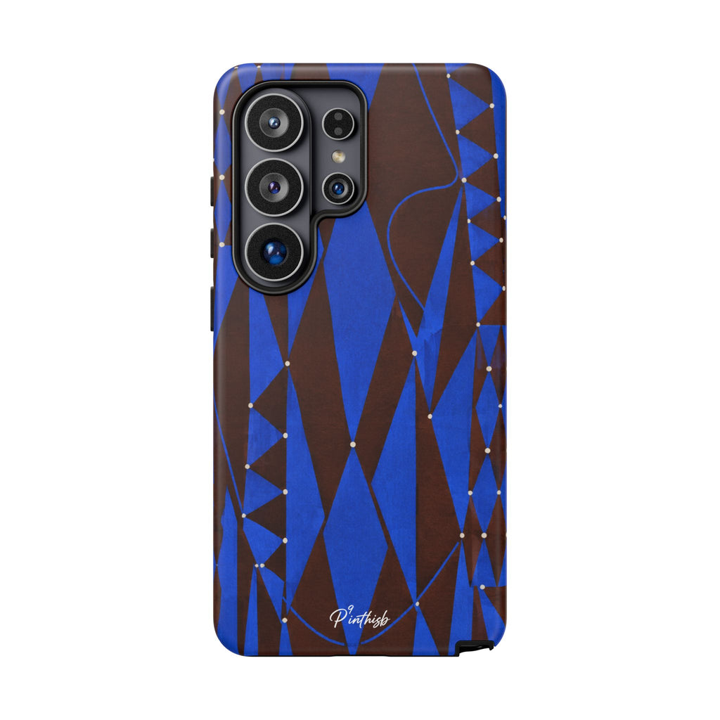 Geometric Blue Diamond Tough Phone Case