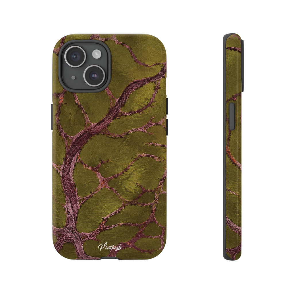 Olive & Rose Gold Tree Pattern Phone Case