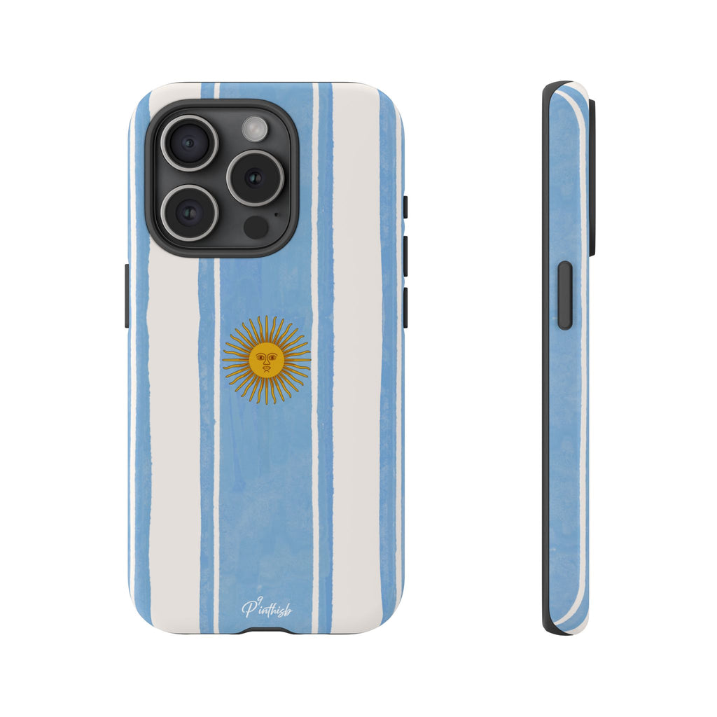 Argentina Flag Tough Phone Case – Blue White Striped Sun Protector