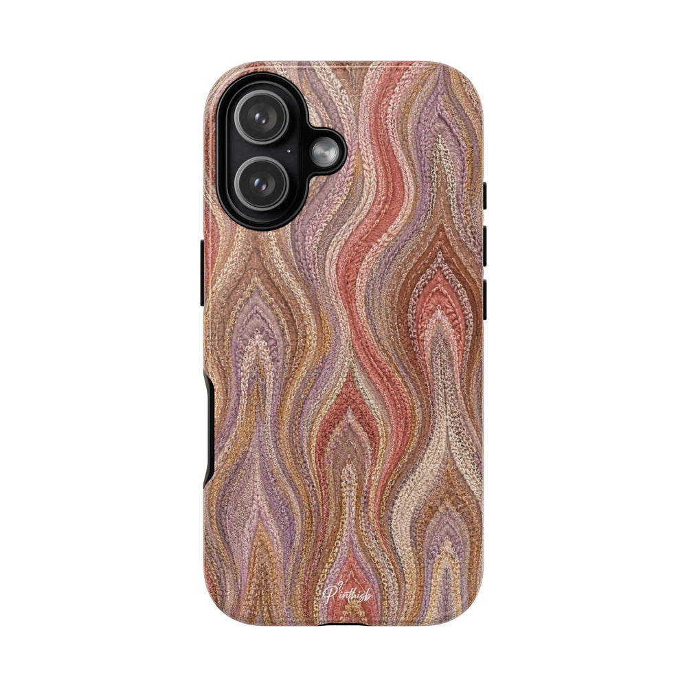 Wavy Peach & Mauve Tough Case