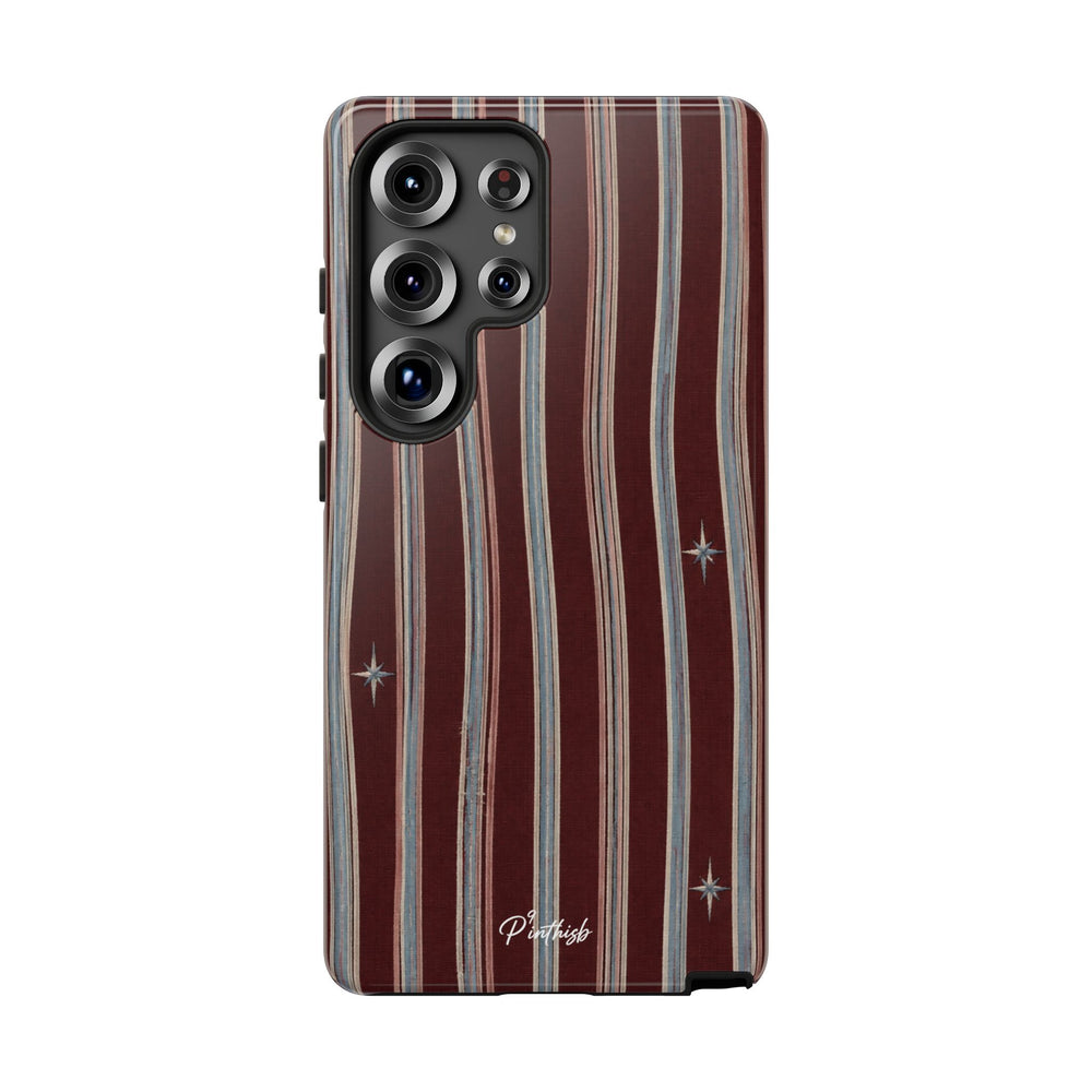 Retro Red & Cream with Star Accents Phone Case