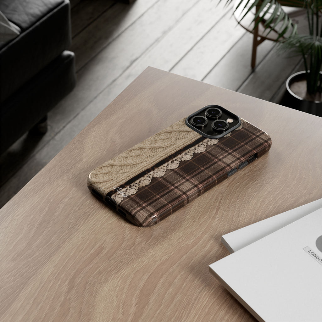 Cozy Plaid Knit Tough Phone Case