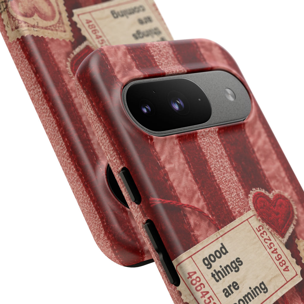 “Good Things Are Coming” Red Phone Case