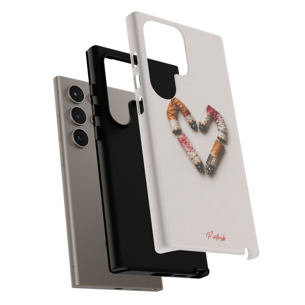 Cigarette Butts Heart Tough Case