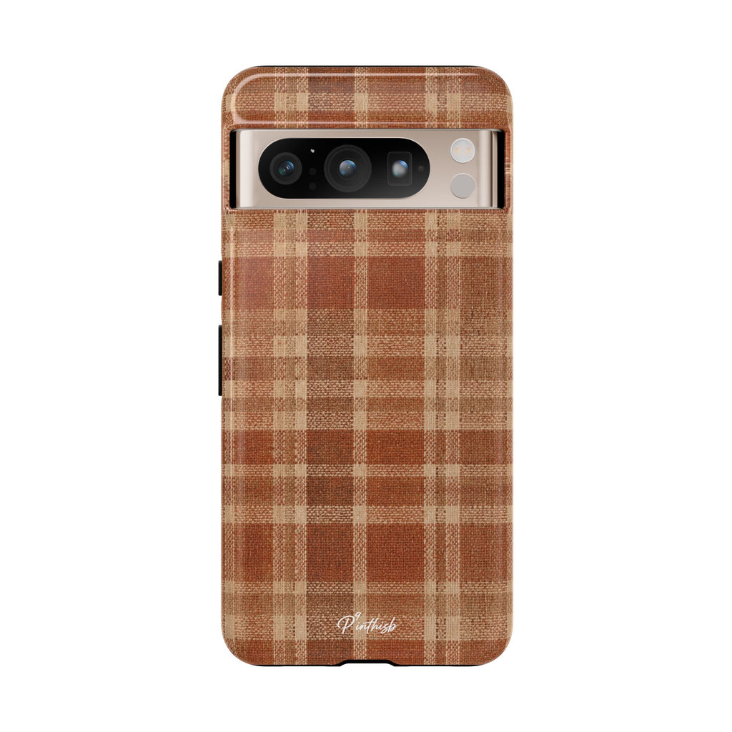 Rustic Brown Cozy Plaid Tough Case