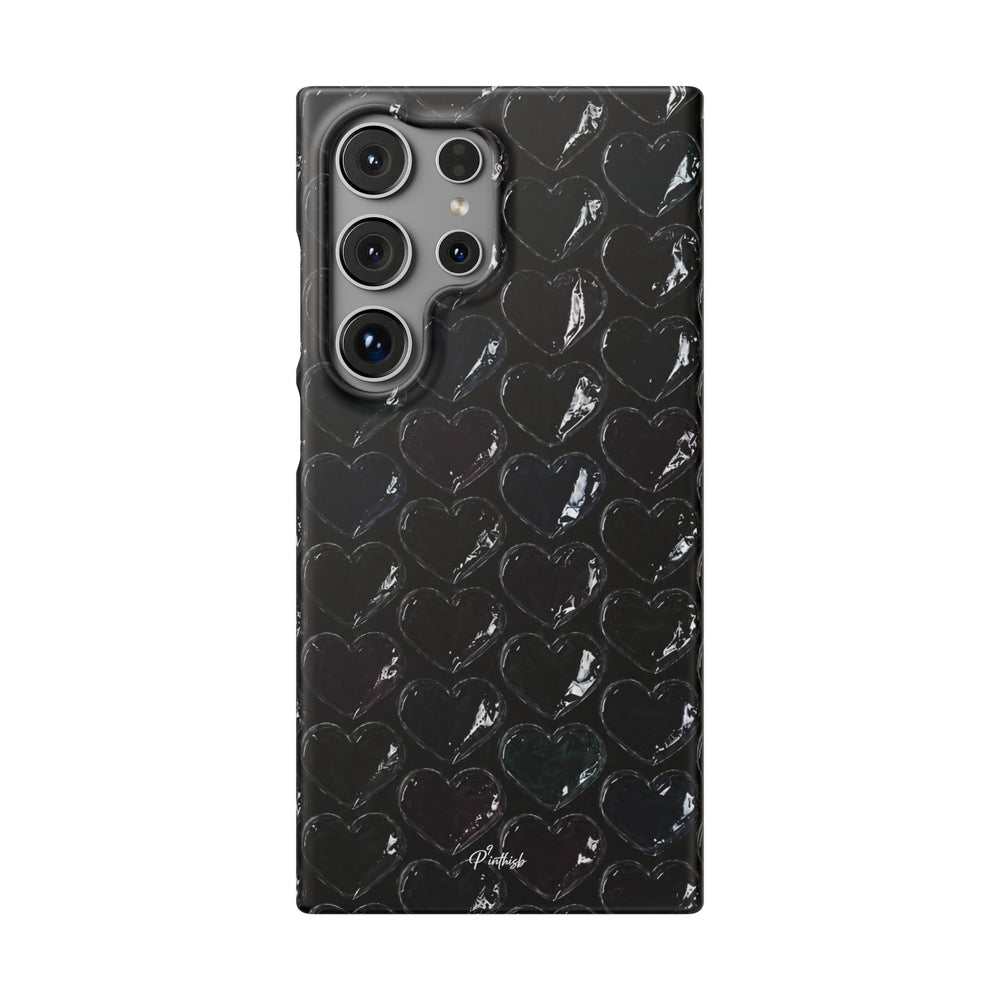 Black Pop Hearts Snap Case