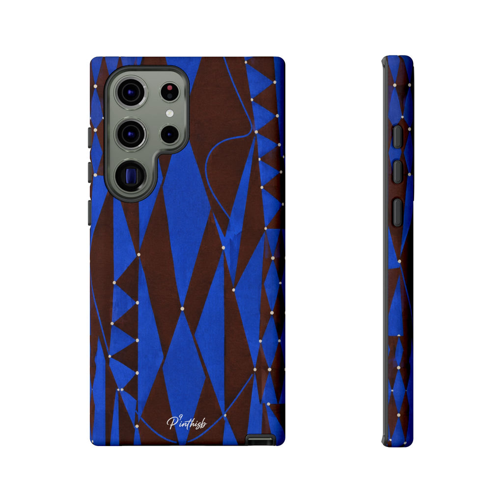 Geometric Blue Diamond Tough Phone Case