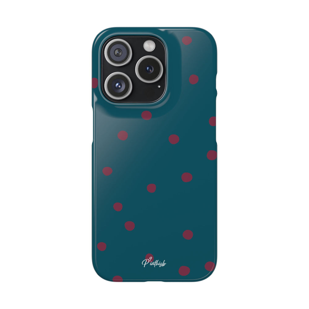 Teal & Burgundy Polka Dot Snap Phone Case